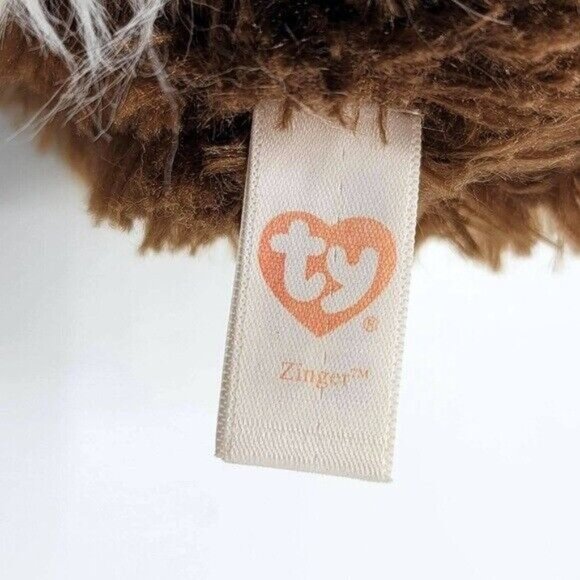 2/$15 Ty Frizzys Zinger Monster Plush Brown 8" Shaggy Glitter Eyes 2014 Beanbag - Picture 8 of 11